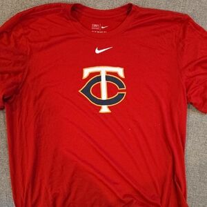 Nike Men’s Red Short-Sleeve Tee with Twins Logo